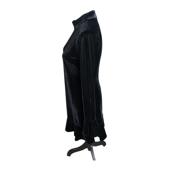 Lovers + Friends Velvet Long Sleeve Simone Ruffle‎ Cocktail Party Mini Dress M - Picture 4 of 10